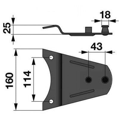 Messerhalter 122160 zu Fella – Halter für Trommelmähwerk Ersatzteil
