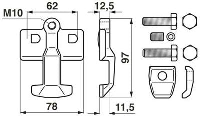 Bcs Niederhalter 523.02828.4 – Halter für Mulcher Ersatzteil