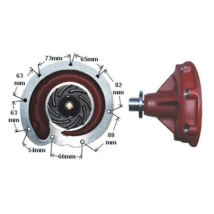 Wasserpumpe 3136053R92 mit Laufrad 98mm zu Case IH – Wasserpumpen Ersatzteil