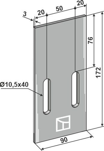 Abstreiferblech 172mm für Packerwalzen zu Eberhardt