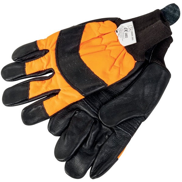 Schnittschutzhandschuhe Schwarz-Orange Größe 10 – Sonstiges für Traktor Ersatzteil