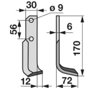 Winkelmesser rechts zu Bertolini 30 x 6