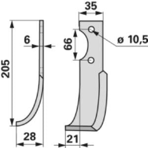Bogenmesser links zu Grillo 11294