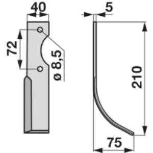 Bogenmesser rechts zu Hako 90-05836-3