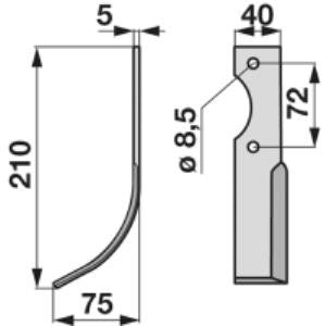 Bogenmesser links zu Hako 90-05837-1