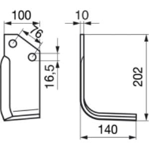Winkelmesser rechts zu Horsch 100 x 10
