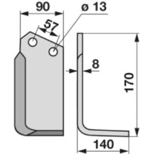 Winkelmesser rechts zu Howard 90 x 8