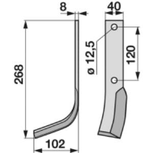 Bogenmesser links zu Krone 034109.0