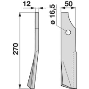 Fräsmesser links zu Kuhn 51933900