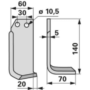 Winkelmesser rechts zu Landsberg 60 x 5