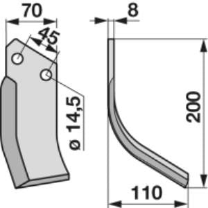 Bogenmesser rechts zu Maletti-Kverneland 0100077