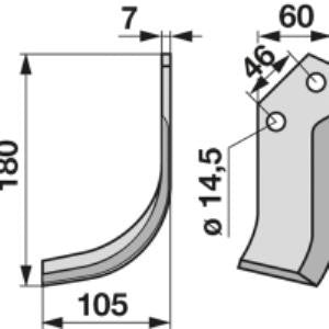 Bogenmesser links zu Maletti- Kverneland 1300078