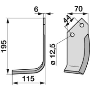 Winkelmesser links zu Maschio 70 x 6