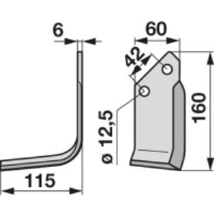 Winkelmesser links zu Sicma 60 x 6