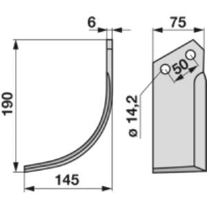Bogenmesser links zu Vogel & Noot BJ002