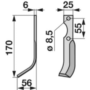 Bogenmesser links zu S.E.P 25 x 6