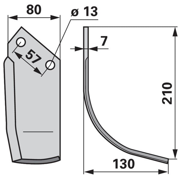 Bogenmesser rechts zu Howard 9949 / 9931 – Fräse Ersatzteil