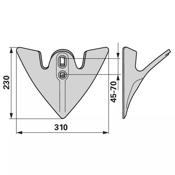 Breitschar - Arbeitsbreite 310 mm – Grubber Schare Ersatzteil