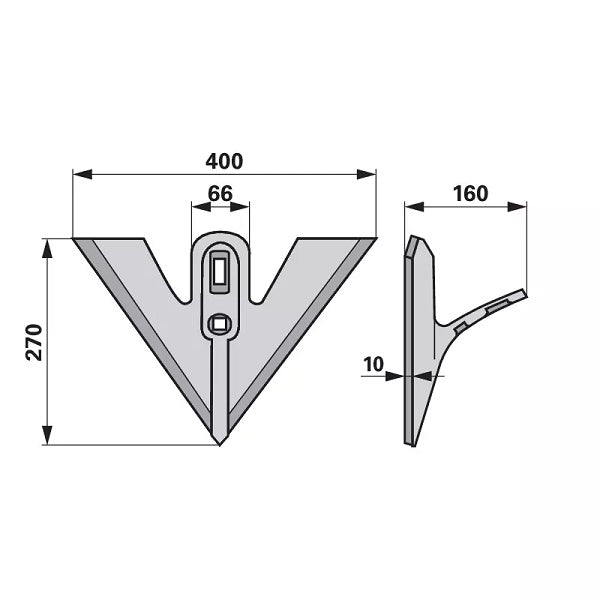 Breitschar - Arbeitsbreite 400 mm – Grubber Schare Ersatzteil