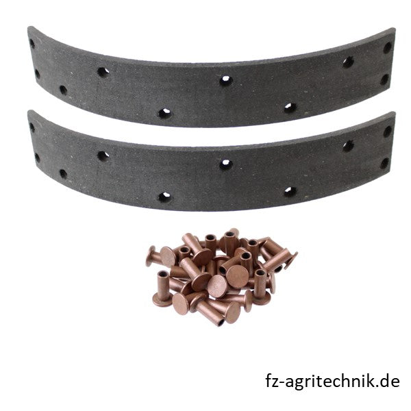 Bremsbelagsatz 270 x 40 x 5 mm - 10-Loch Handbremse Hanomag – Sonstiges für Traktor Ersatzteil