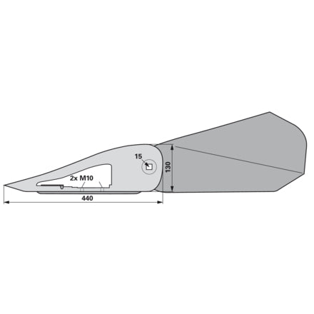 Bucher Außenschuh rechts, komplett, mit Gewinde H130.201.260 – Balkenmäher Ersatzteil