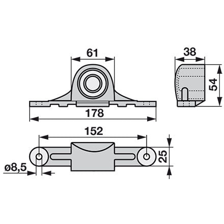 Bucher Messerkopf komplett mit Gelenklager Dm 20 mm H150.196.830 – Halter für Balkenmäher Ersatzteil