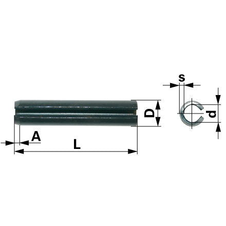 Spannhülse 3 x 28 x 2,1 mm, 10 Stück schwere Ausführung, Stahl blank, DIN1481 – Landtechnik Ersatzteil