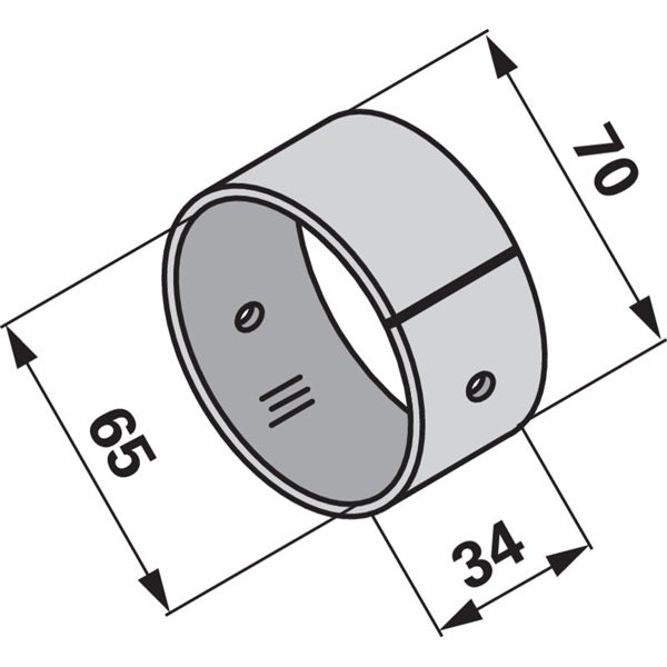 Buchse AD 70 x ID 65 x L 34 mm anstelle von Mengele 04076288 – Ladewagen Ersatzteil