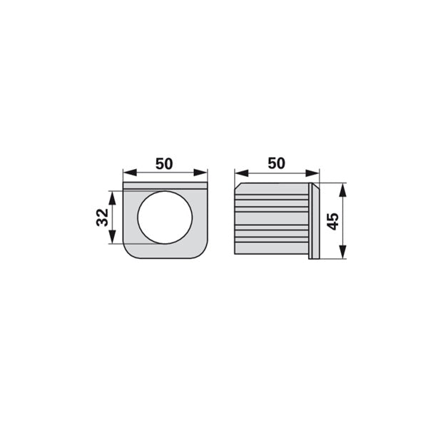 Buchse L 50 x B 50 mm, ID 32 mm Pöttinger 238.08.016.0 – Kreiselschwader Ersatzteil
