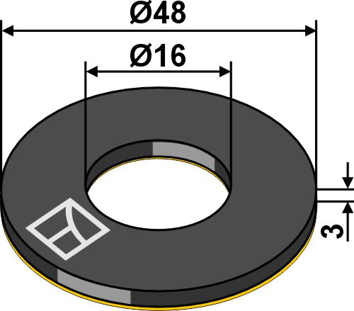 Dämpfungsscheibe Ø48x3xØ16 - EPDM selbstklebend