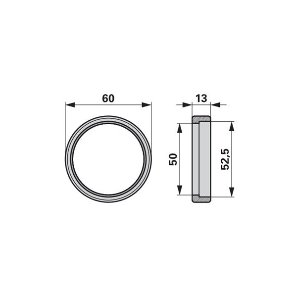 Distanzring alt, AD 60 x ID 50 x B 13 mm anstelle von PZ GT65 – Sonstiges für Trommelmähwerk Ersatzteil