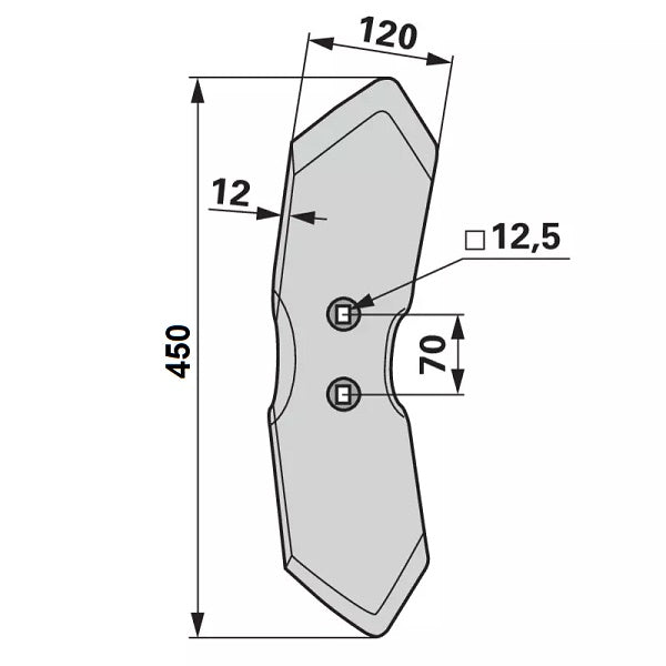 Doppelherzschar - Arbeitsbreite 120 mm – Schare Ersatzteil