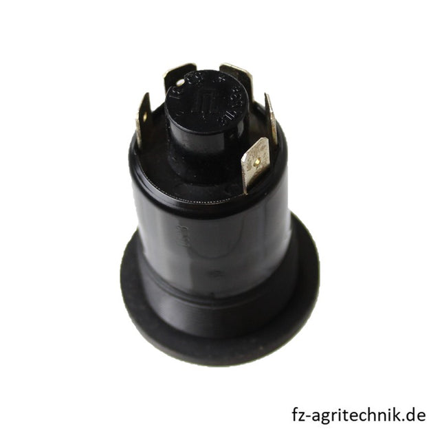 Druckknopfschalter Taster gelb für Waschanlage - 5 Flachstecker-Anschlüsse