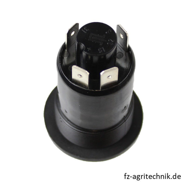 Druckknopfschalter gelb für Arbeitsscheinwerfer - 4 Flachstecker-Anschlüsse