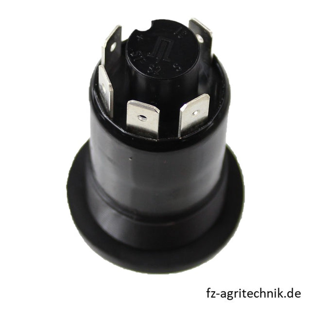 Druckknopfschalter gelb für Licht - 5 Flachstecker Anschlüsse