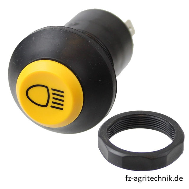 Druckknopfschalter gelb für Licht - 5 Flachstecker Anschlüsse – Landtechnik Ersatzteil