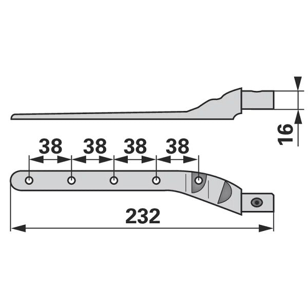 Obermesserkopf L 232 mm ESM 3450690 – Balkenmäher Ersatzteil