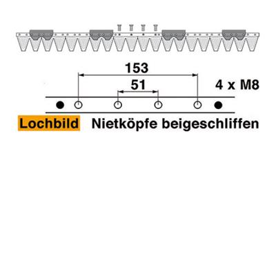 Mähmesser 102 cm Esm 248.0020 mit 20 Klingenspitzen – Messer für Scheibenmähwerk Ersatzteil