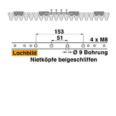 Mähmesser 102 cm Esm 249.0770 mit 20 Klingenspitzen – Klingen für Balkenmäher Ersatzteil