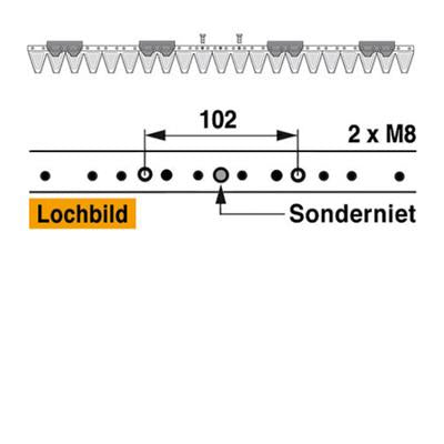 Mähmesser 107 cm Esm 248.0360 mit 21 Klingenspitzen – Klingen für Balkenmäher Ersatzteil