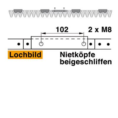 Mähmesser 117 cm Esm 249.0090 mit 23 Klingenspitzen – Klingen für Balkenmäher Ersatzteil