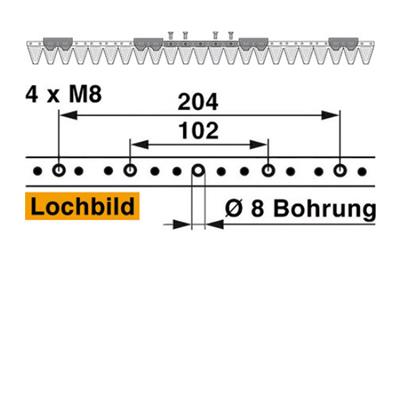 Mähmesser 117 cm Esm 249.0450 mit 23 Klingenspitzen – Klingen für Balkenmäher Ersatzteil