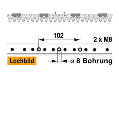 Mähmesser 117 cm Esm 248.0710 mit 23 Klingenspitzen – Messer für Balkenmäher Ersatzteil
