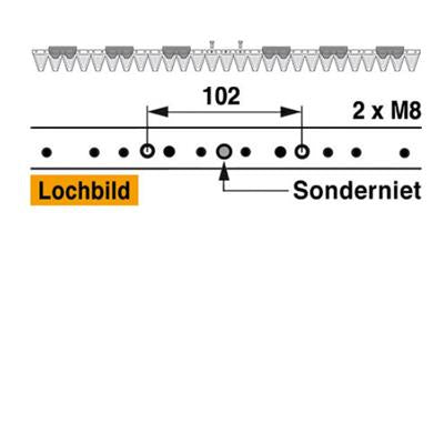 Mähmesser 137 cm Esm 248.0380 mit 27 Klingenspitzen – Klingen für Balkenmäher Ersatzteil