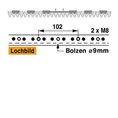 Mähmesser 137 cm Esm 249.1110 mit 27 Klingenspitzen – Klingen für Balkenmäher Ersatzteil