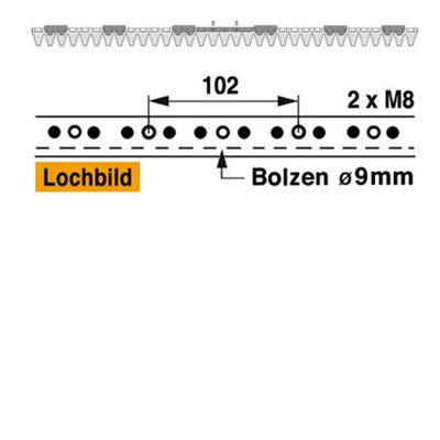Mähmesser 168 cm Esm 249.1090 mit 33 Klingenspiten – Balkenmäher Ersatzteil