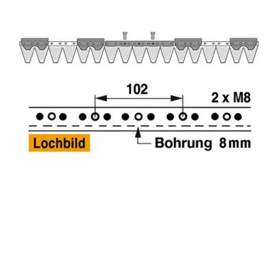 Mähmesser 87 cm Esm 249.0320 mit 17 Klingenspitzen – Balkenmäher Ersatzteil