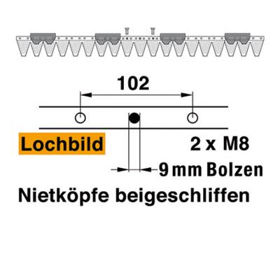 Mähmesser 97 cm Esm 248.0180 mit 19 Klingenspitzen – Klingen für Balkenmäher Ersatzteil
