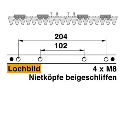 Mähmesser 97 cm Esm 248.0970 mit 19 Klingenspitzen – Balkenmäher Ersatzteil