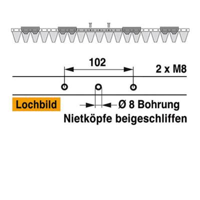Mähmesser 97 cm Esm 249.0550 mit 19 Klingenspitzen – Balkenmäher Ersatzteil